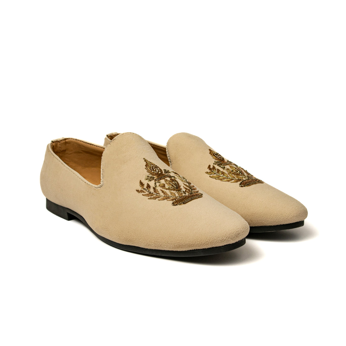 Bold Bunny Elegant Cream Embroidery Party Wear Shoes showcase intricate embroidered detailing on a soft cream base, offering a luxurious and sophisticated look. Perfect for formal occasions, these shoes combine comfort and style, making them a standout choice for any outfit.