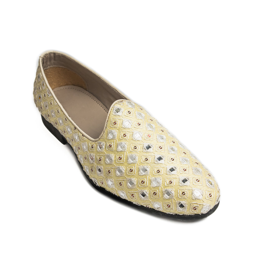 Bold Bunny Elegant Gold Diamond-Patterned Men's Party Wear Shoes – Perfect for special occasions with intricate metallic detailing and luxurious style.